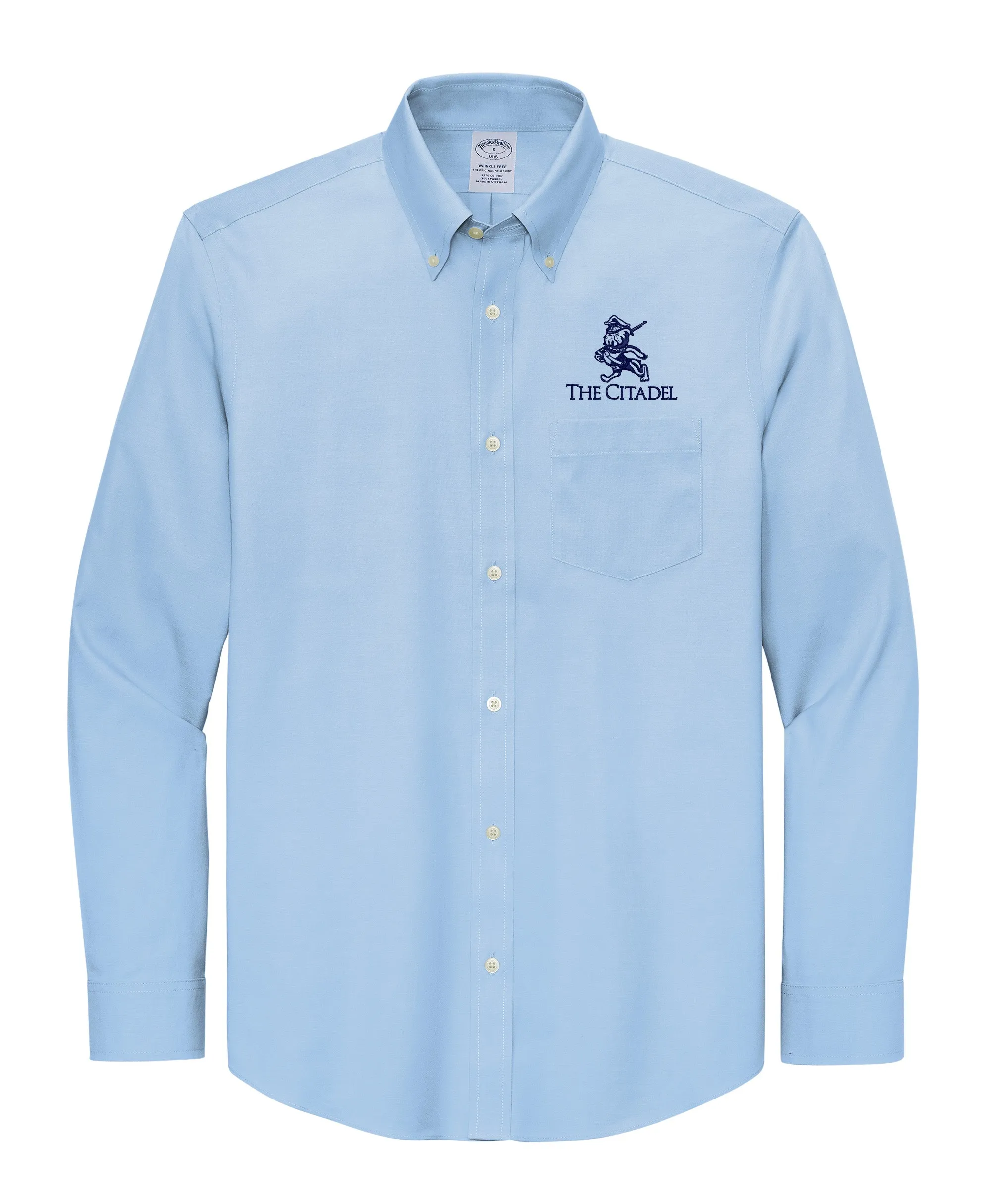 The Citadel, Marching Bulldog, Brooks Brothers® Wrinkle-Free Stretch Pinpoint Shirt