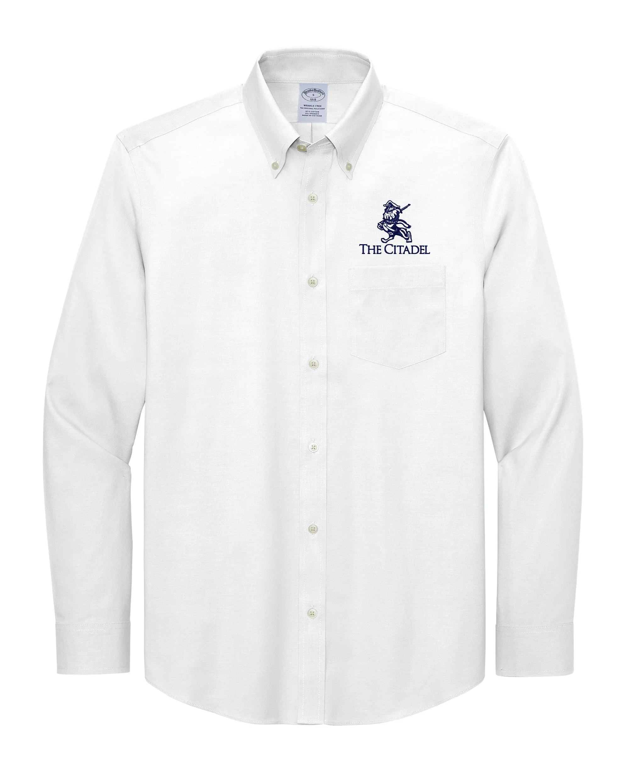 The Citadel, Marching Bulldog, Brooks Brothers® Wrinkle-Free Stretch Pinpoint Shirt