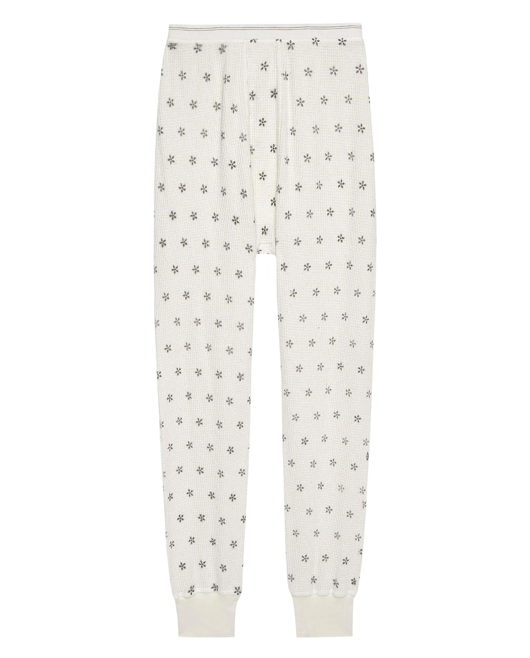 The Waffle Long John. -- Washed White with Black Snow Floral