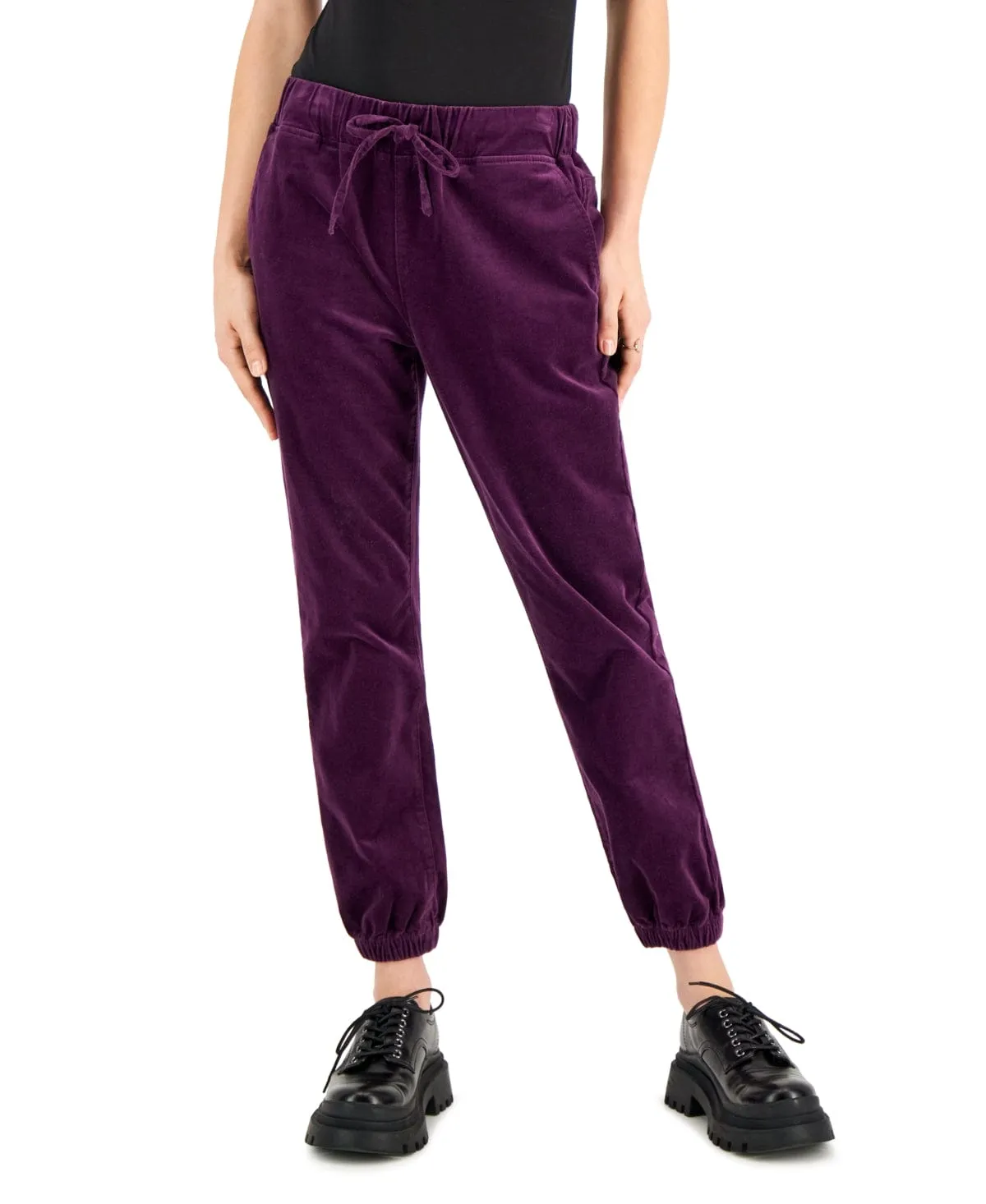 TINSELTOWN - Velvet Drawstring Jogger Sweatpant