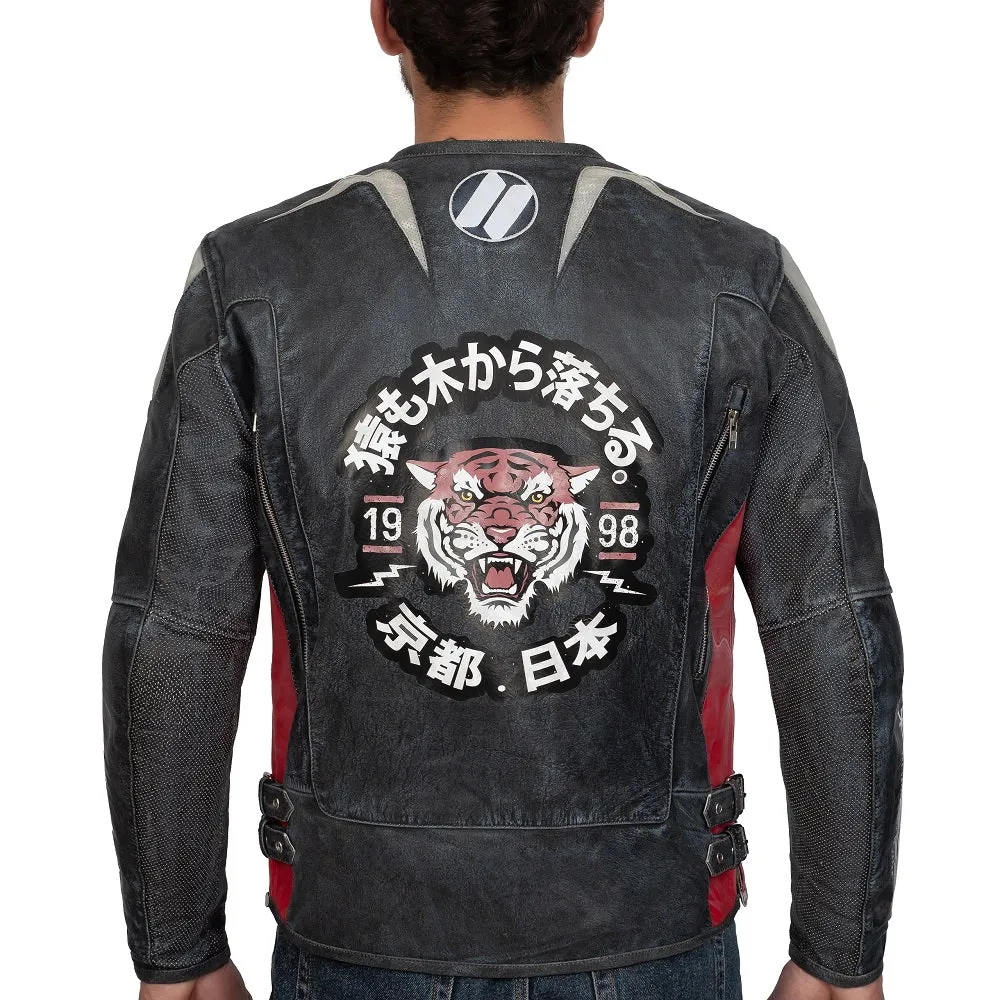 Tokyo Vintage Fully-Protected Biker Leather Jacket