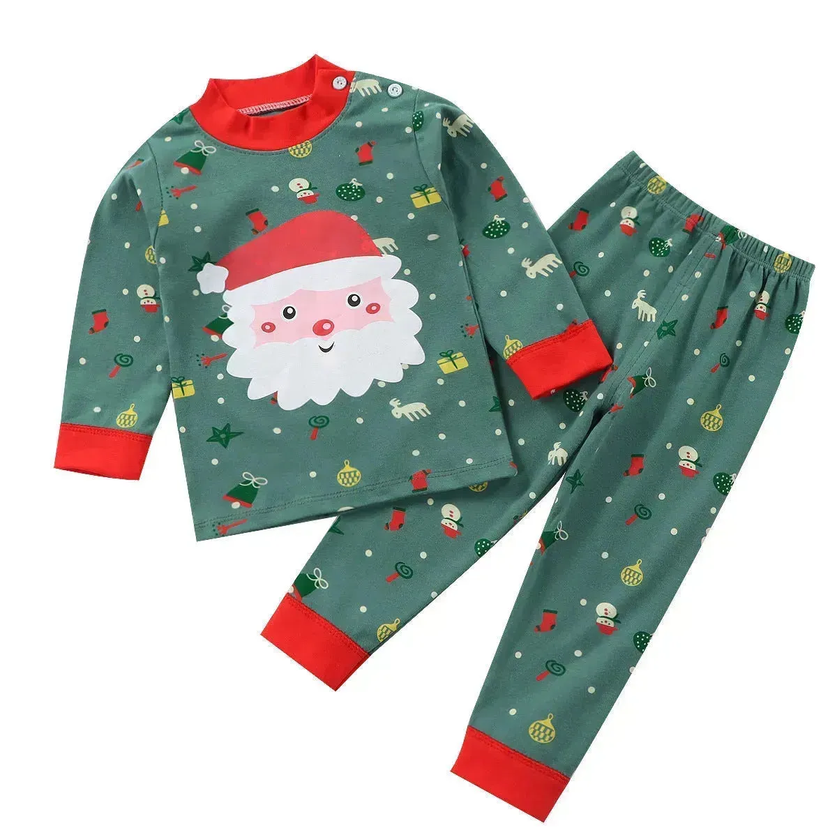 Unisex Children's Two piece Sleepwear Cotton Autumn Clothes Long Johns Pajamas for Kids