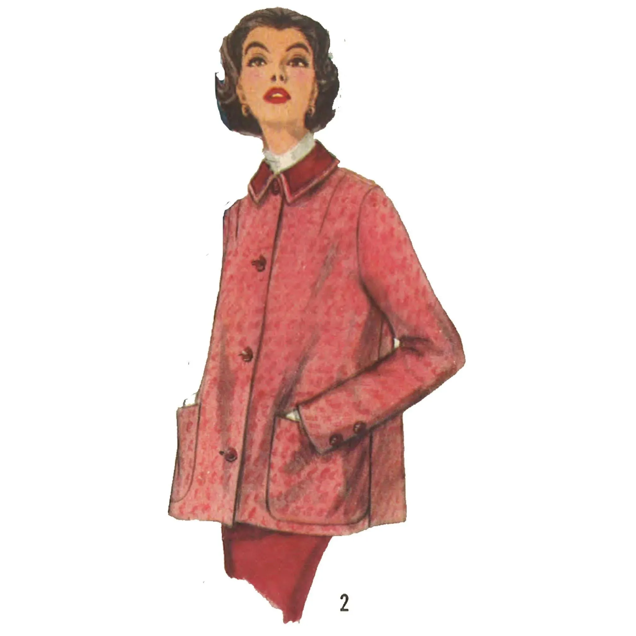 Vintage 1950s Sewing Pattern, Womens Jacket, Coat - Bust 34” (86.4cm)