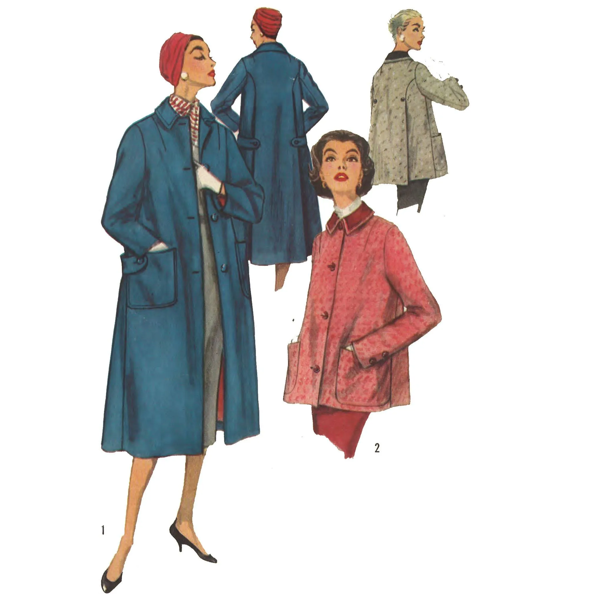 Vintage 1950s Sewing Pattern, Womens Jacket, Coat - Bust 34” (86.4cm)