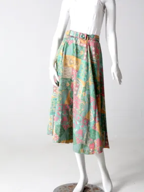 vintage 70s print skirt