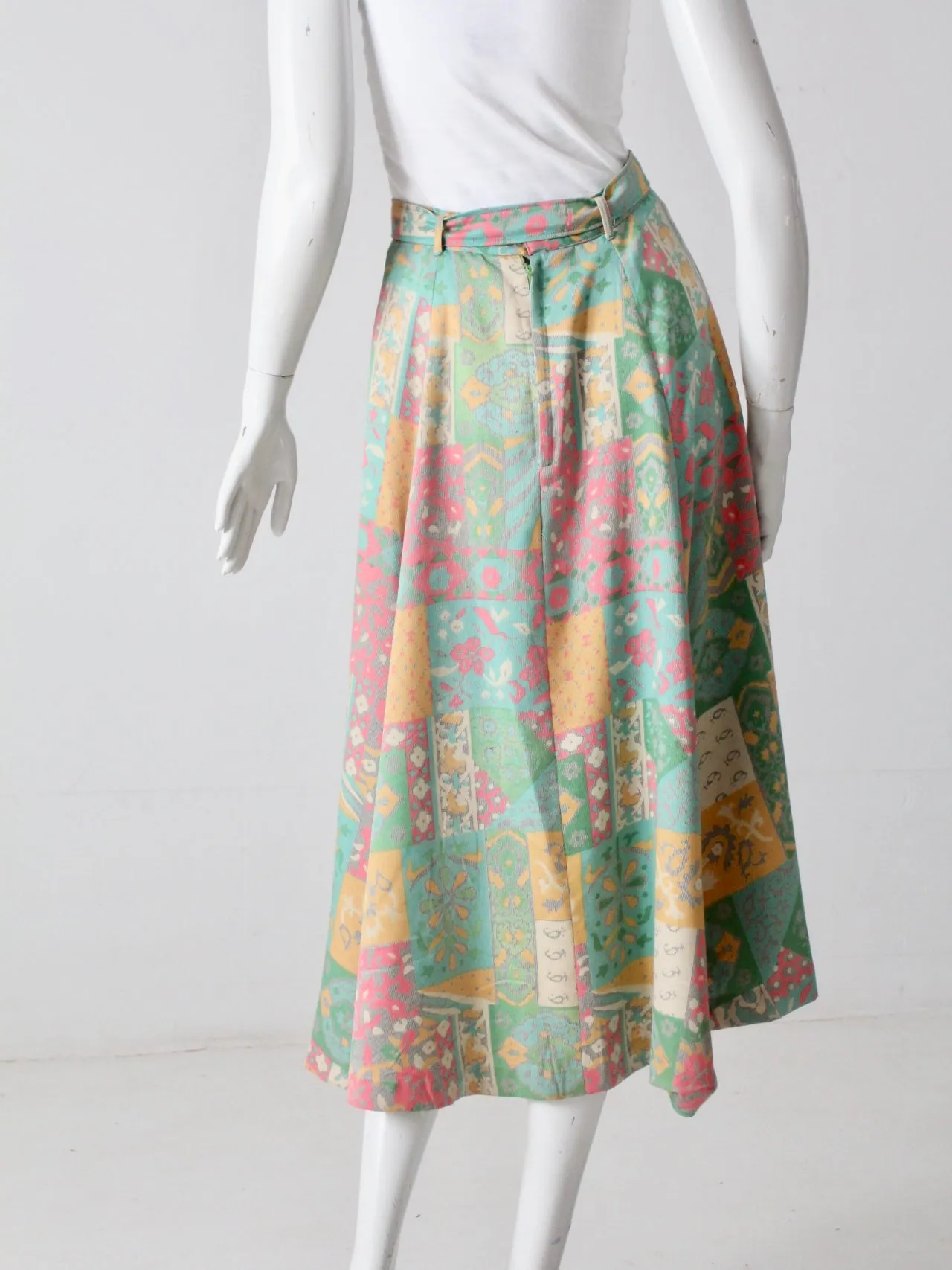 vintage 70s print skirt