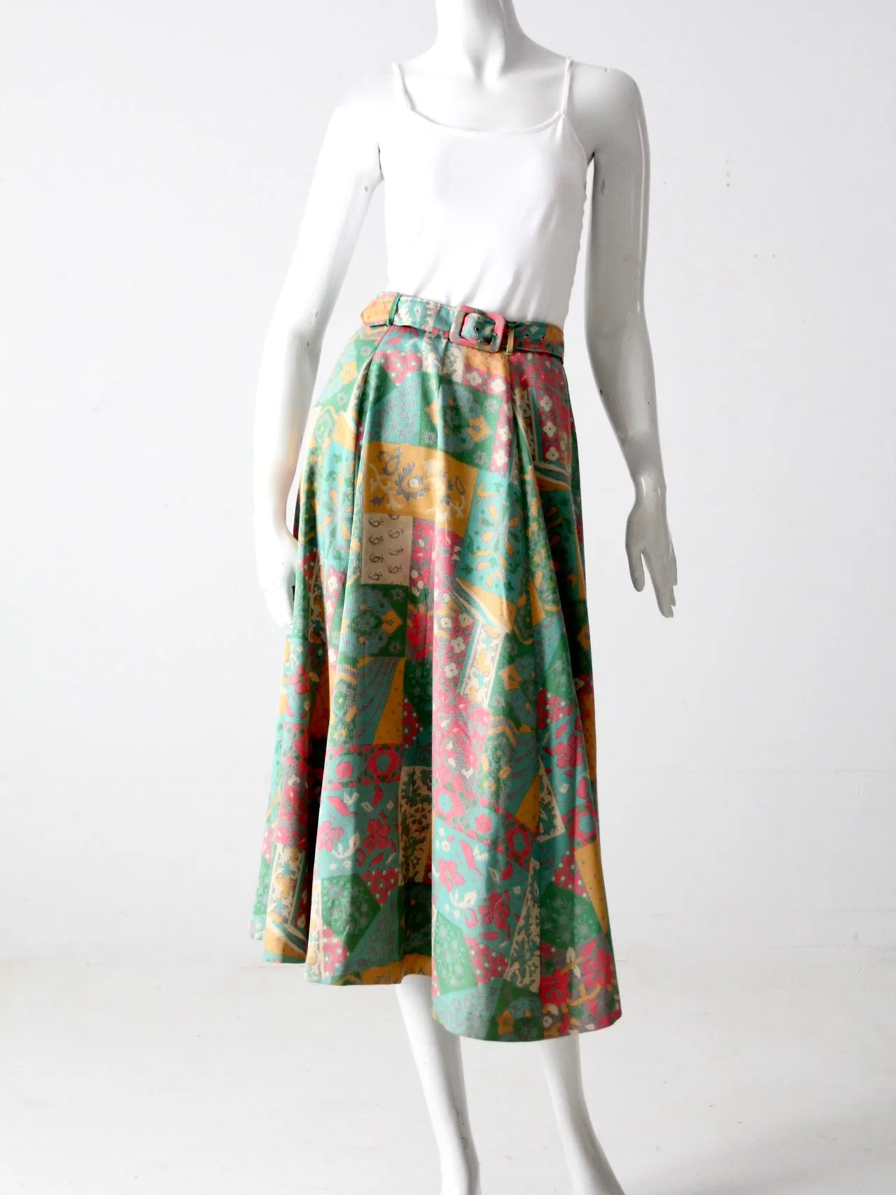 vintage 70s print skirt