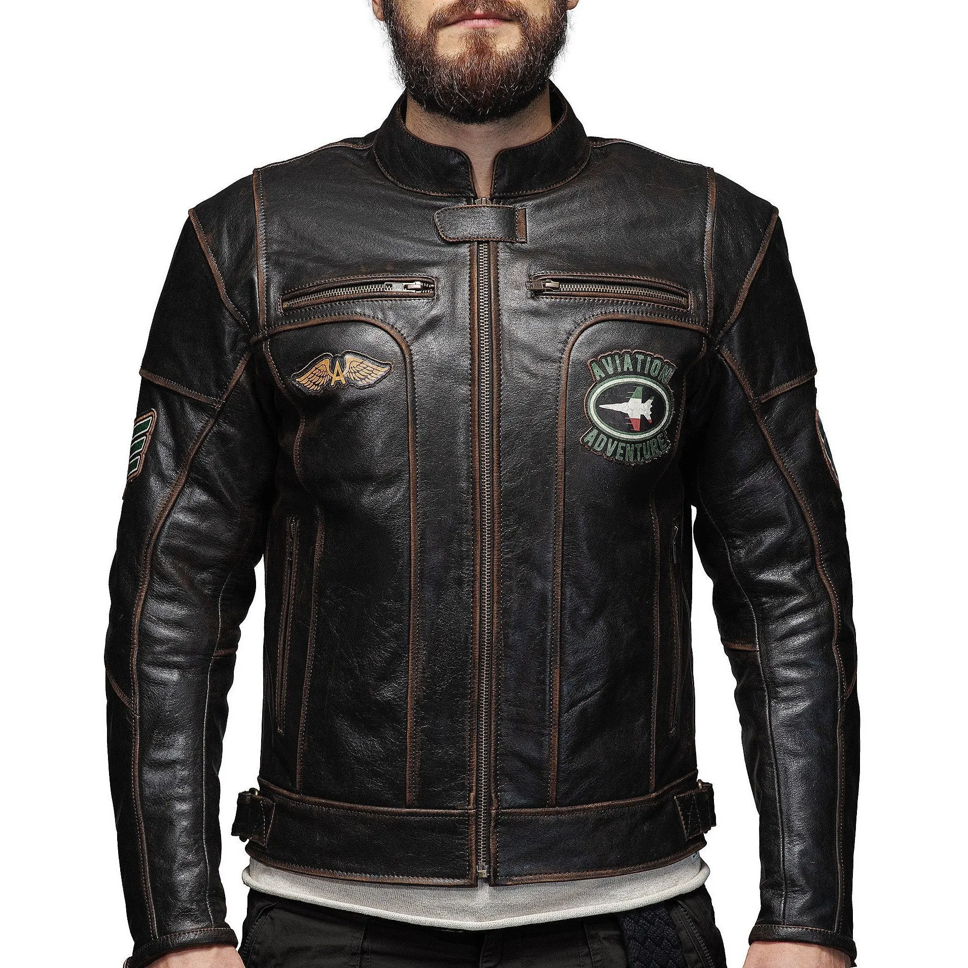 Vivi Il Momento Retro Motorcycle Leather Jacket