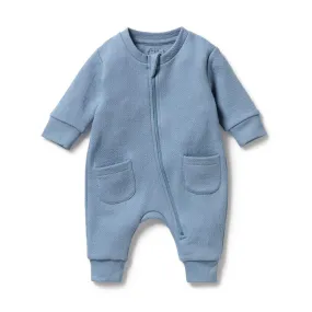 Wilson & Frenchy Storm Blue Organic Quilted Growsuit