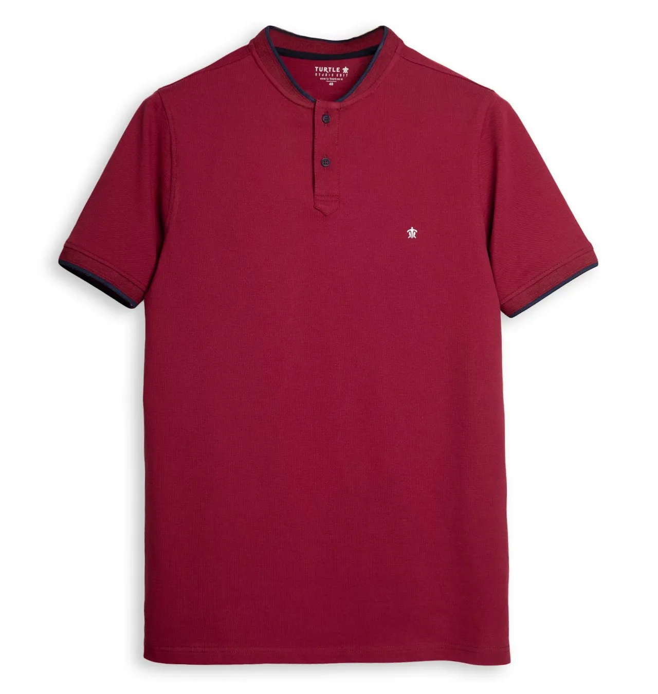 Wine Flex Mandarin neck T-Shirt