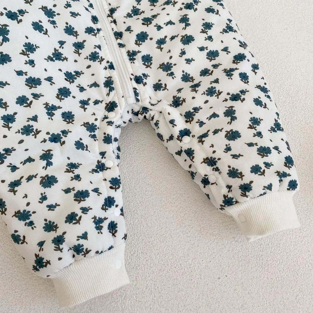 Winter Baby Quilted Warm Floral Romper Wholesale Baby Clothes