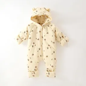 Winter Three-layer Quilted Baby Jumpsuit Romper