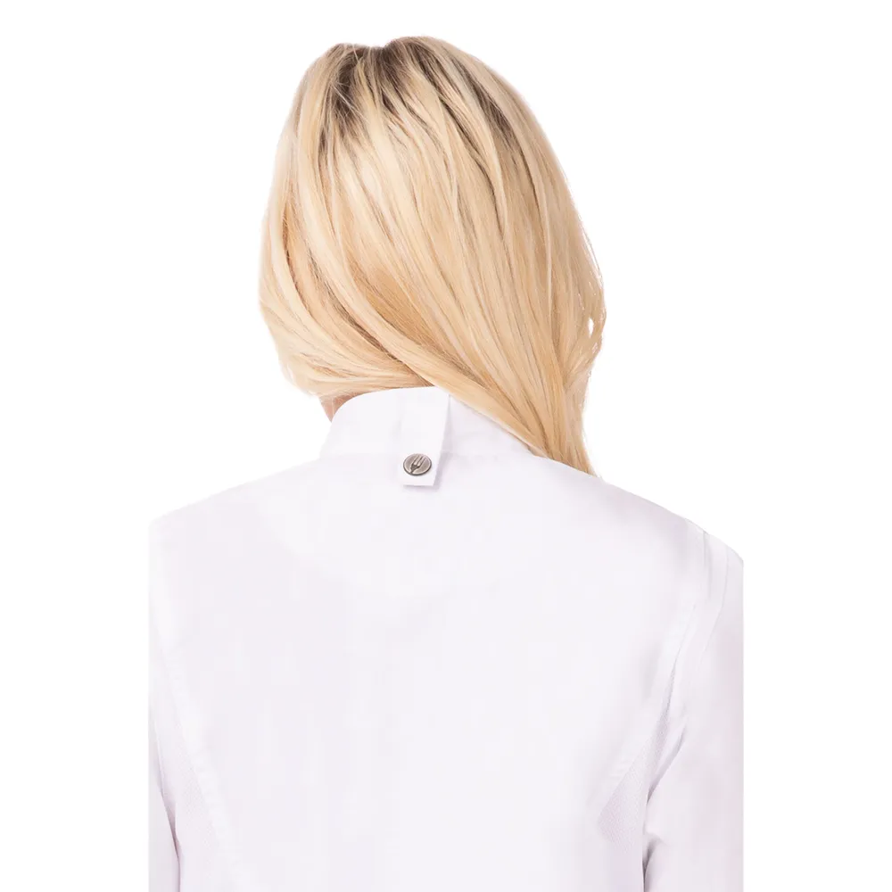 WOMEN NEPAL SPRINGFIELD CHEF COAT - White