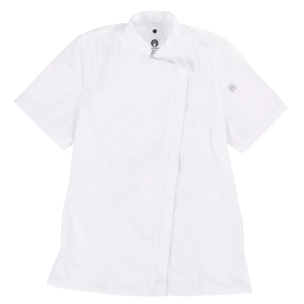 WOMEN NEPAL SPRINGFIELD CHEF COAT - White