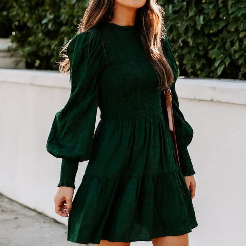 Women's Autumn Long Sleeve Round Neck Princess Dress