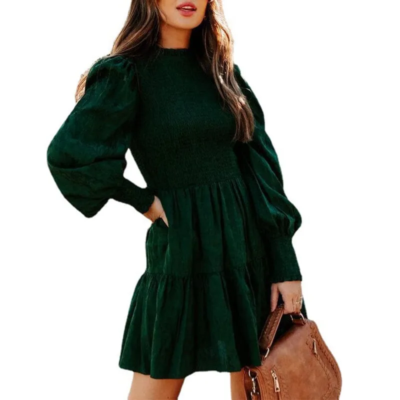 Women's Autumn Long Sleeve Round Neck Princess Dress