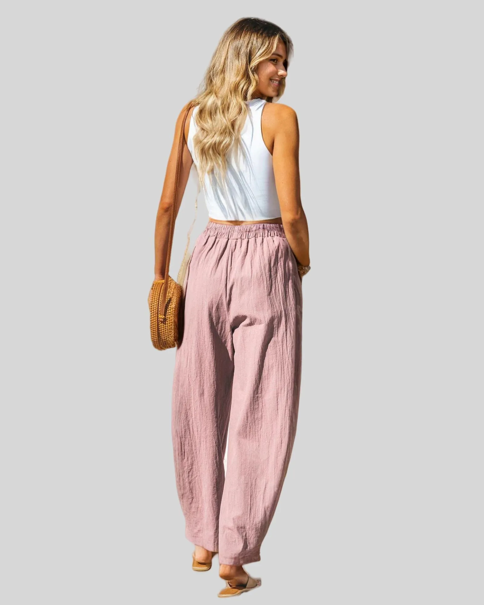 Women's Summer Loose Cotton Linen Banana Pants