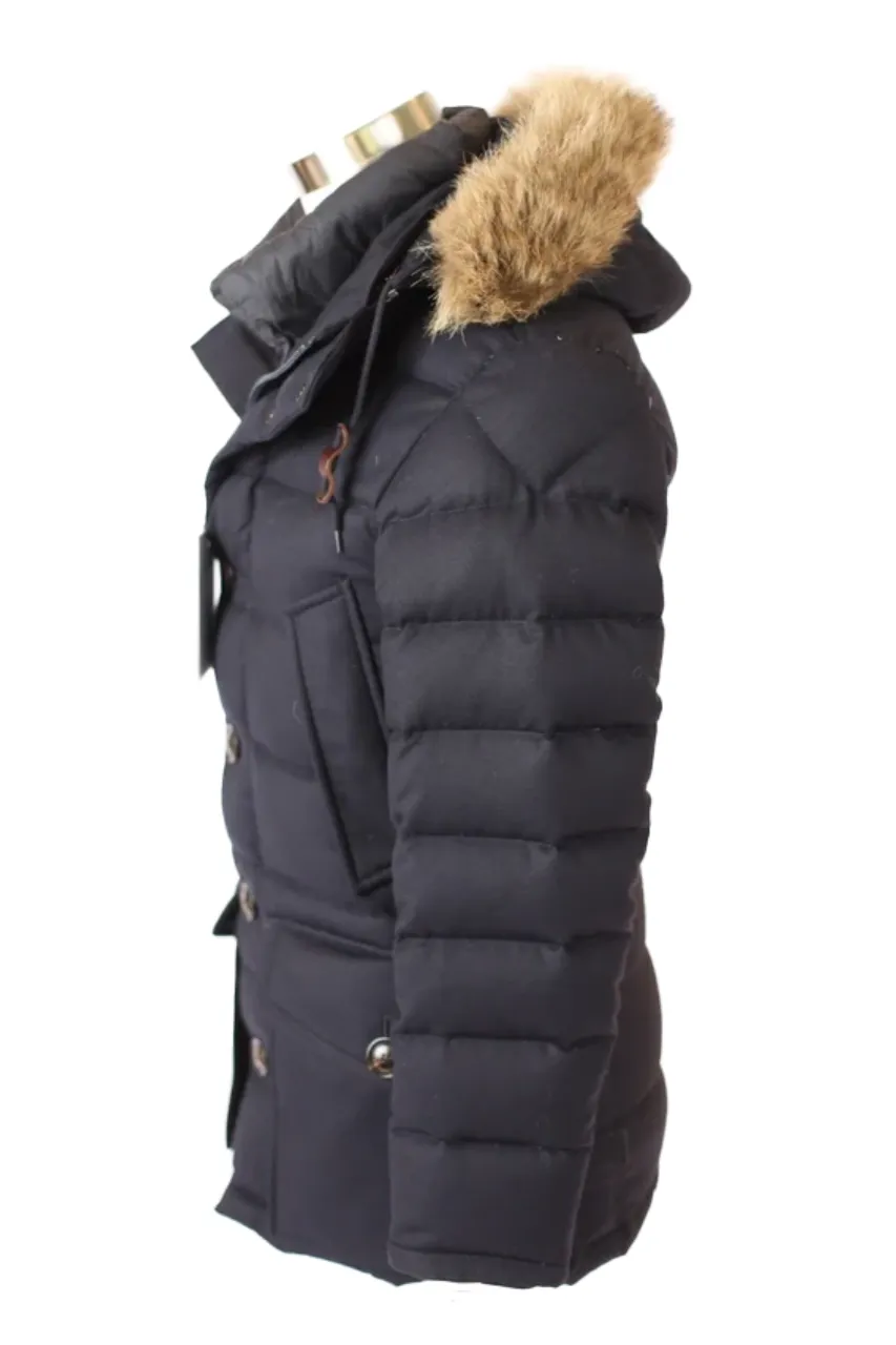 Wool Puffer Jacket W/ Fur Hood