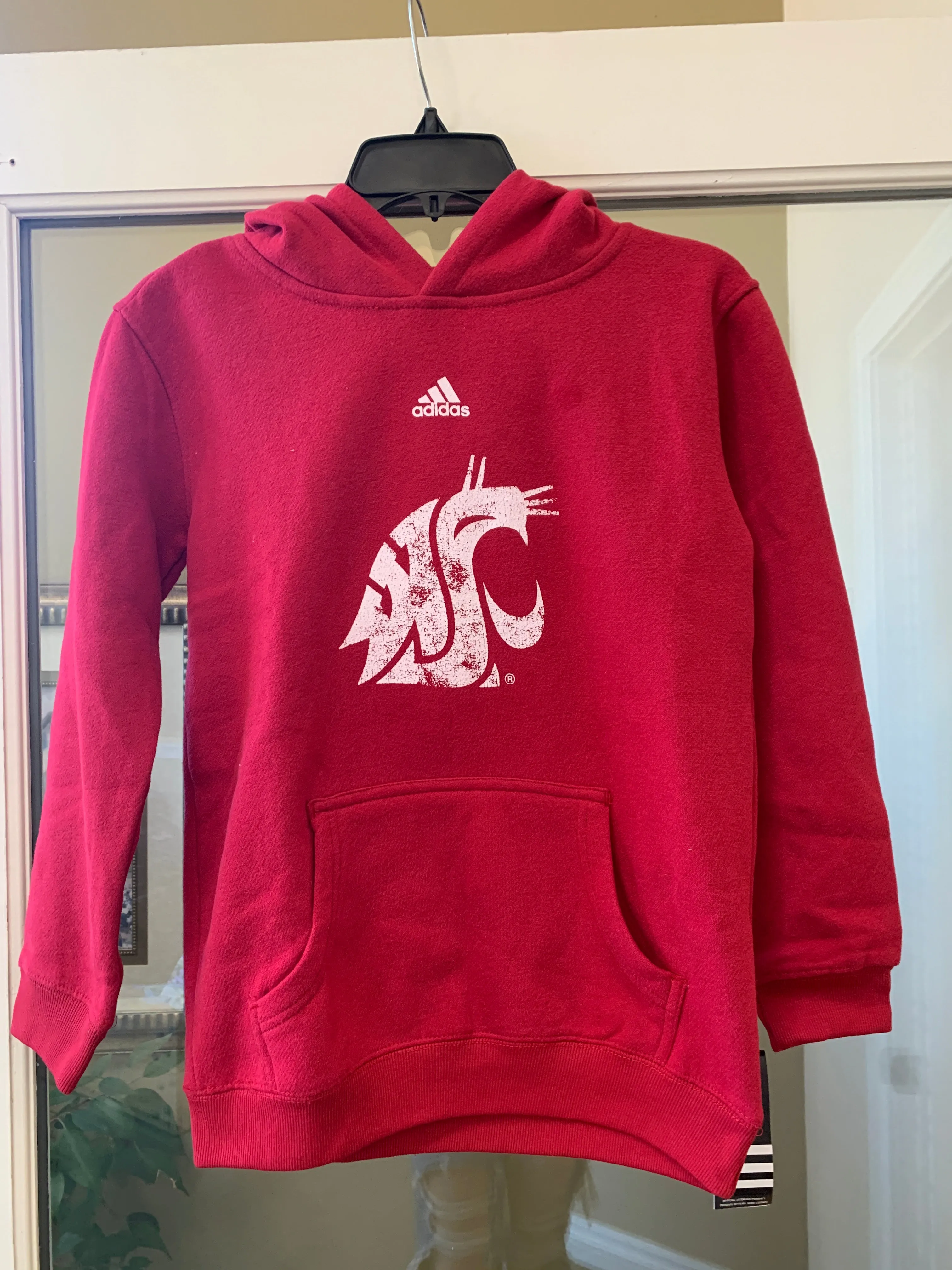 Youth Crimson Adidas Hooded Sweatshirt