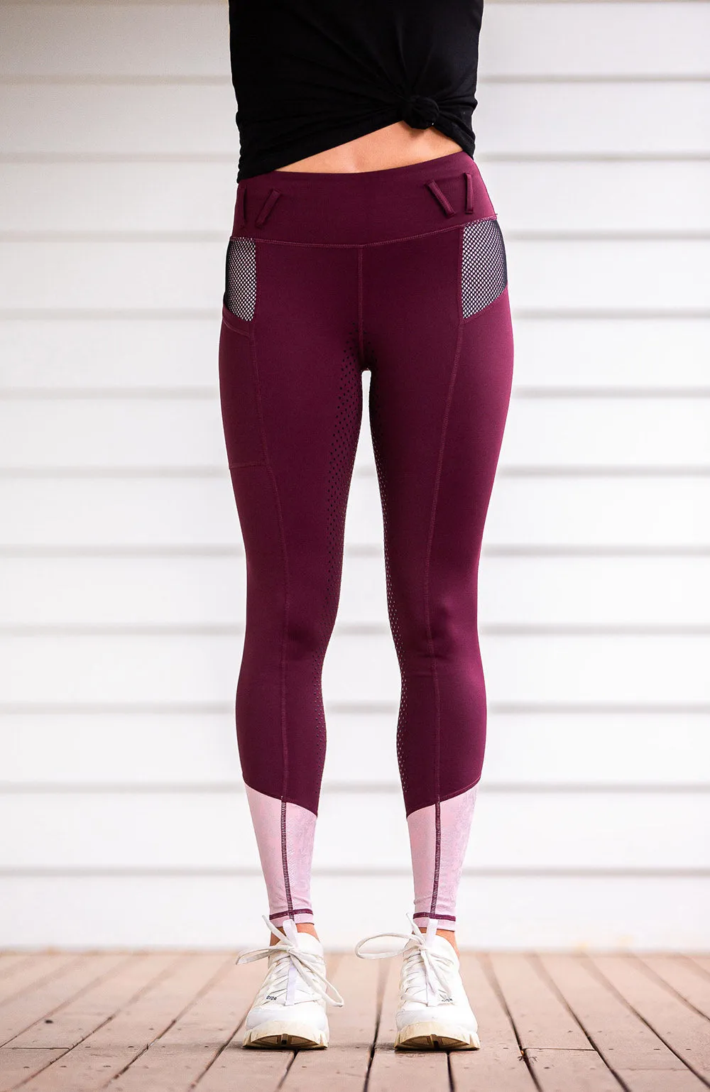 Youth Performance Riding Tights - Ruby Rose