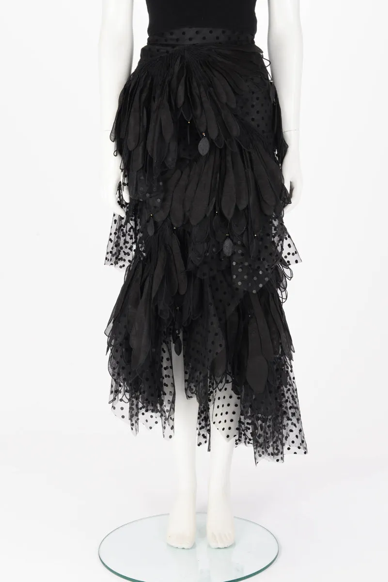 Zimmermann Black Tulle Rythmic Midi Skirt OP